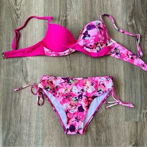 Pink Floral Bikini Set size S - NWOT